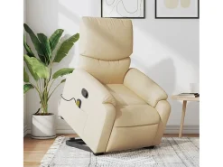 Poltrona elevatória de massagens tecido cor SHL864797 Creme