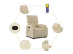 Poltrona elevatória de massagens tecido cor SHL864797 Creme