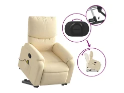 Poltrona elevatória de massagens tecido cor SHL864797 Creme