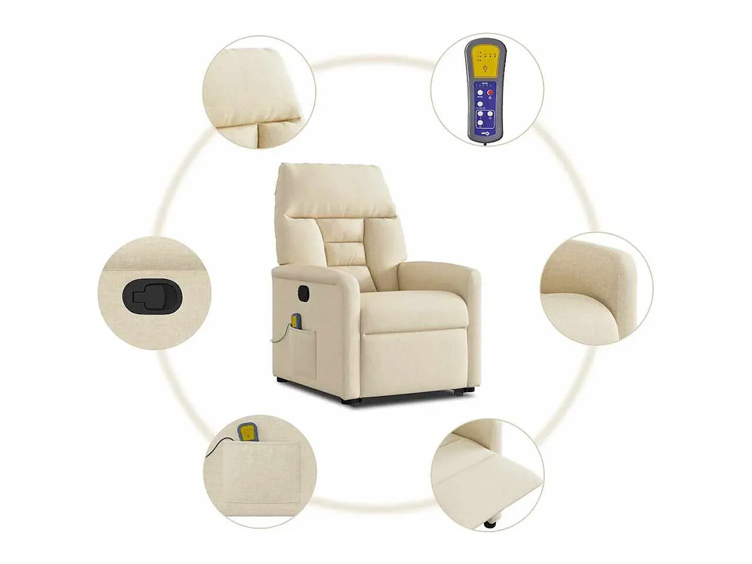Poltrona| Poltrona elevatória de massagens tecido cor SHL89364 Creme