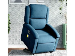 Online Poltrona elevatória de massagens veludo SHL760115 Azul