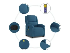 Online Poltrona elevatória de massagens veludo SHL760115 Azul