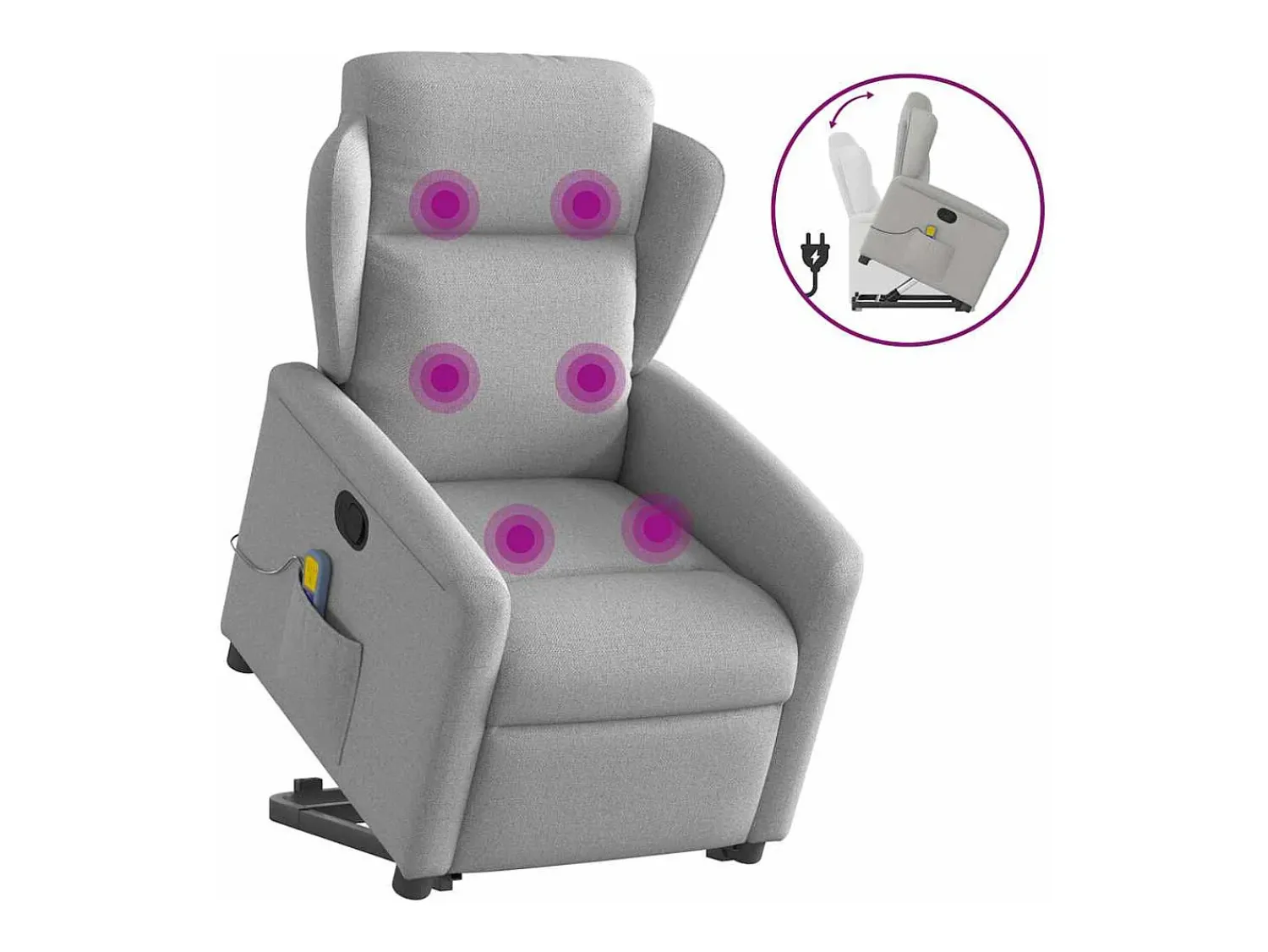Poltrona* Poltrona elevatória de massagens tecido -nublado SHL153072 Cinzento