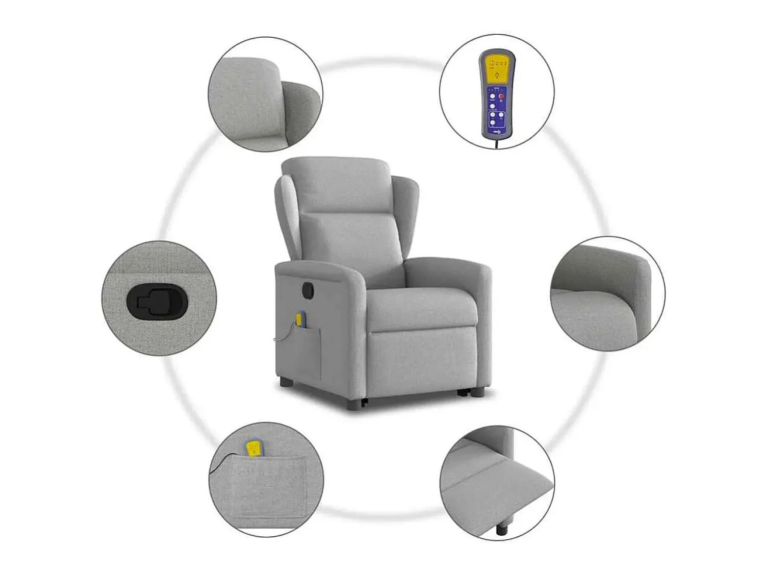 Poltrona* Poltrona elevatória de massagens tecido -nublado SHL153072 Cinzento