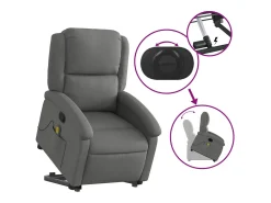 New Poltrona elevatória de massagens tecido cinzento-escuro SHL770832 Cinza antracite