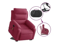 Poltrona| Poltrona elevatória de massagens veludo tinto SHL212627 Vermelho