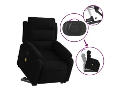 Poltrona* Poltrona elevatória de massagens veludo SHL930886 Preto