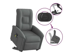 Poltrona elevatória de massagens tecido cinzento-escuro SHL251803^ Poltrona