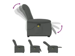 Poltrona elevatória de massagens tecido cinzento-escuro SHL251803^ Poltrona