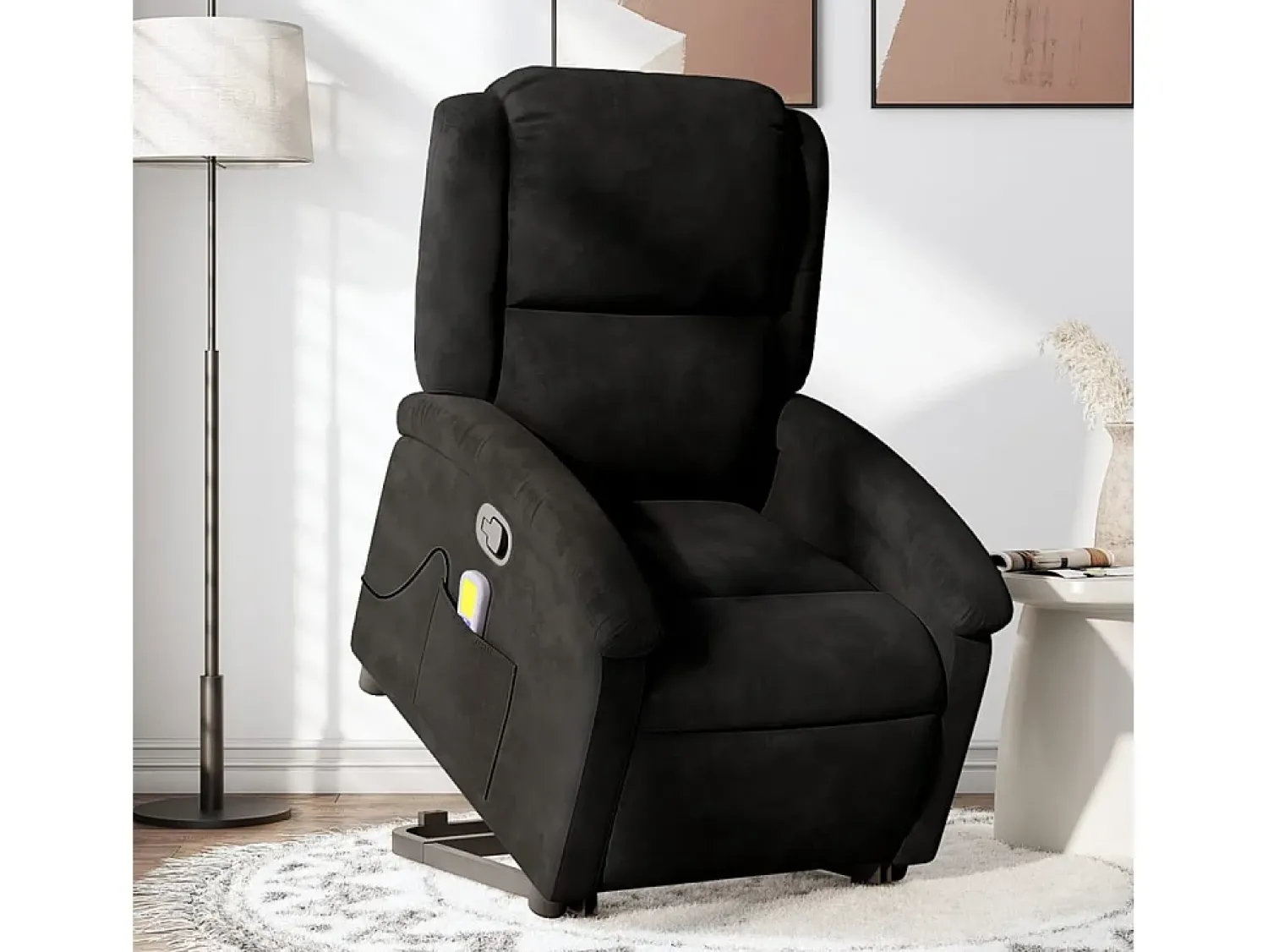 Poltrona elevatória de massagens veludo SHL660861^ Poltrona
