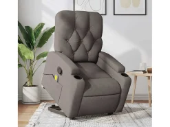 Poltrona elevatória de massagens tecido cinzento-acastanhado SHL539195^ Poltrona