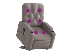 Poltrona elevatória de massagens tecido cinzento-acastanhado SHL539195^ Poltrona