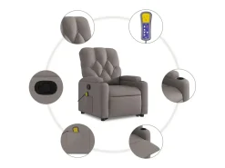 Poltrona elevatória de massagens tecido cinzento-acastanhado SHL539195^ Poltrona