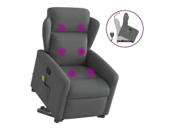 New Poltrona elevatória de massagens tecido cinzento-escuro SHL403692 Cinza antracite