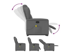 New Poltrona elevatória de massagens tecido cinzento-escuro SHL403692 Cinza antracite