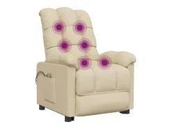 Poltrona*vidaxl Poltrona elevatória de massagens elétrica tecido Creme