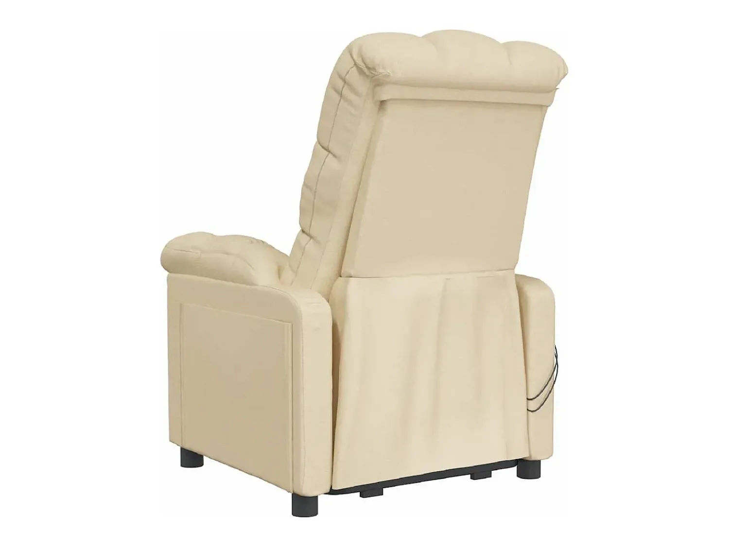 Poltrona*vidaxl Poltrona elevatória de massagens elétrica tecido Creme