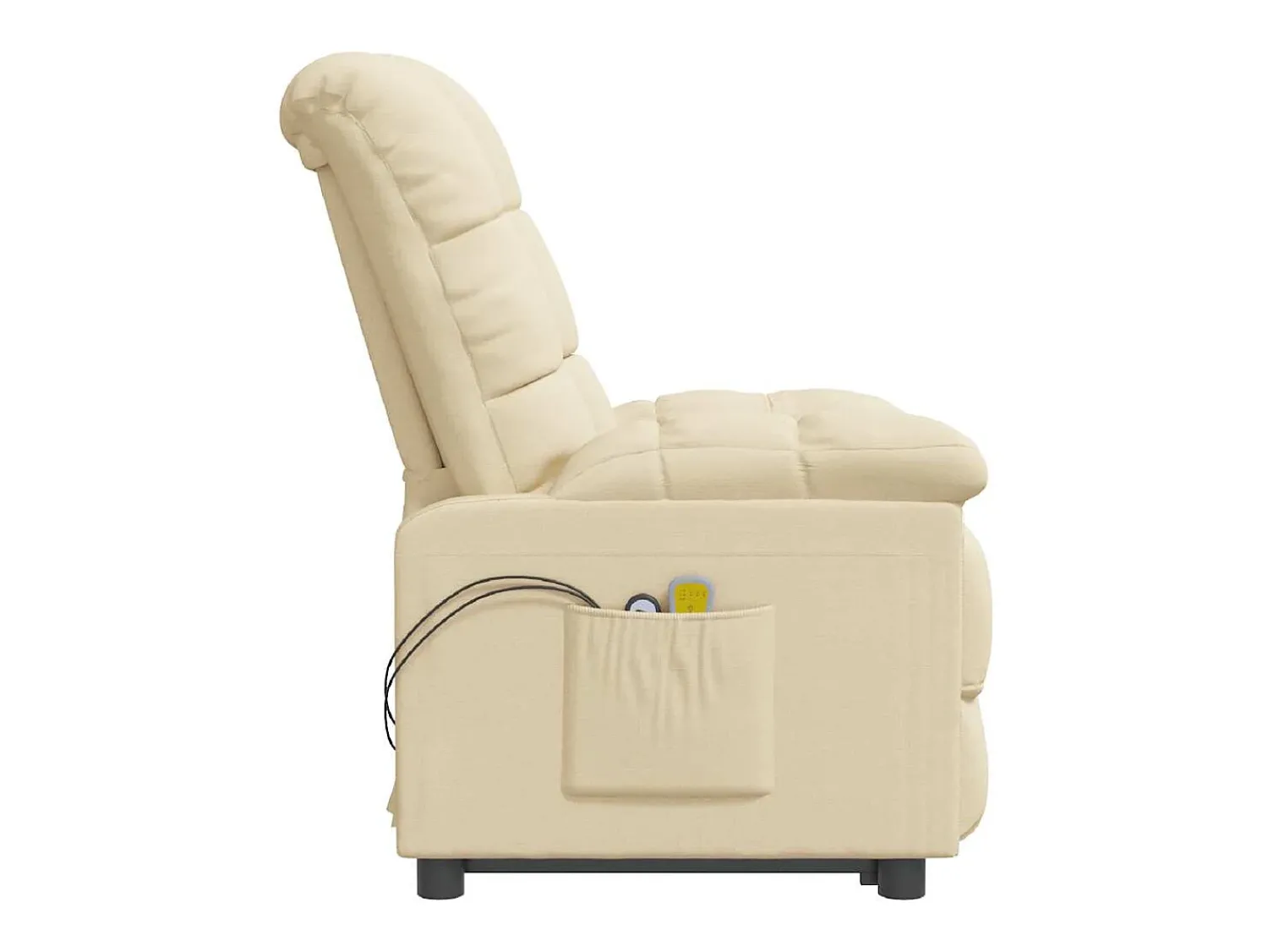 Poltrona*vidaxl Poltrona elevatória de massagens elétrica tecido Creme