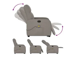 Best Poltrona elevatória de massagens tecido cinzento-acastanhado SHL710512 Taupe