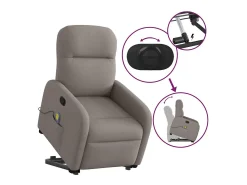 Best Poltrona elevatória de massagens tecido cinzento-acastanhado SHL710512 Taupe