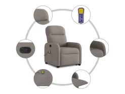 Best Poltrona elevatória de massagens tecido cinzento-acastanhado SHL710512 Taupe