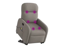 Best Poltrona elevatória de massagens tecido cinzento-acastanhado SHL710512 Taupe