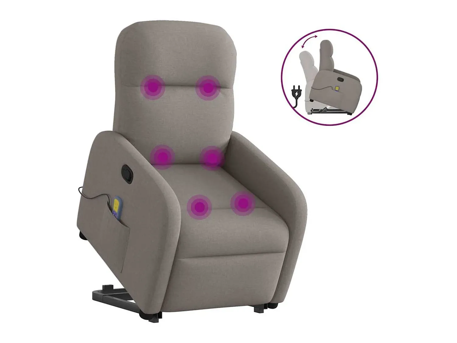 Best Poltrona elevatória de massagens tecido cinzento-acastanhado SHL710512 Taupe