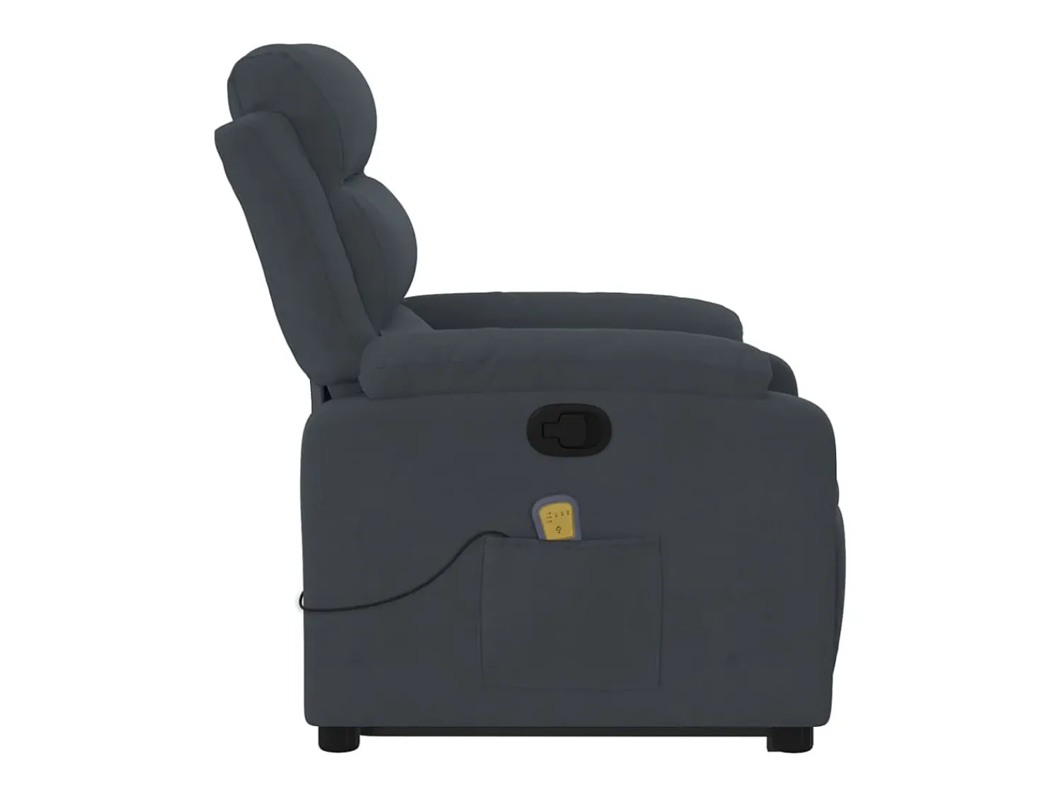 New Poltrona elevatória de massagens veludo cinza-escuro SHL748034 Cinza antracite