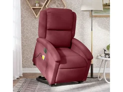 Poltrona| Poltrona elevatória de massagens elétrica tecido tinto SHL76060 Vermelho