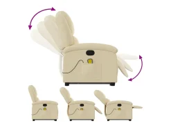 New Poltrona elevatória de massagens tecido cor SHL783044 Creme