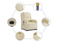 New Poltrona elevatória de massagens tecido cor SHL783044 Creme