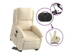 New Poltrona elevatória de massagens tecido cor SHL783044 Creme
