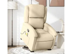New Poltrona elevatória de massagens tecido cor SHL783044 Creme