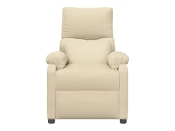 Poltrona|vidaxl Poltrona elevatória de massagens elétrica tecido Creme