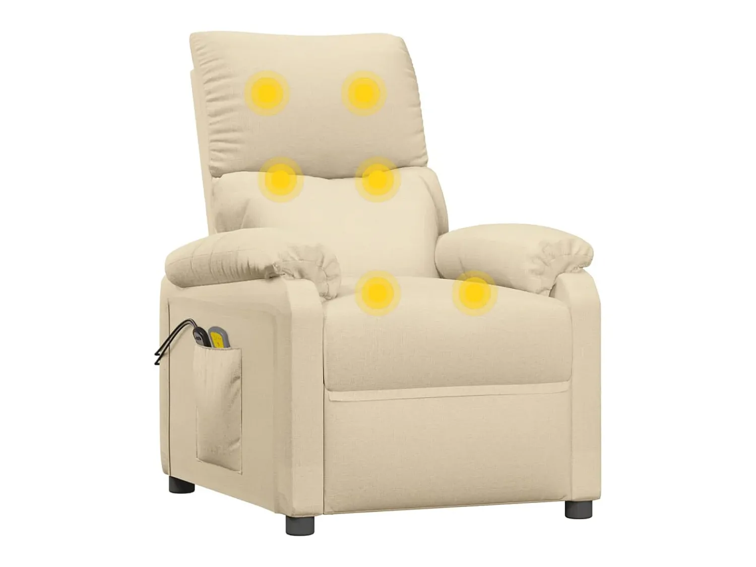 Poltrona|vidaxl Poltrona elevatória de massagens elétrica tecido Creme