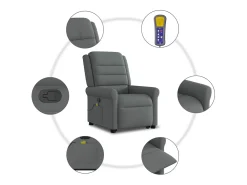Poltrona* Poltrona elevatória de massagens tecido cinzento-escuro SHL906915 Cinza antracite