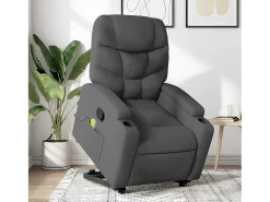 Clearance Poltrona elevatória de massagens tecido cinzento-escuro SHL796155 Cinza antracite