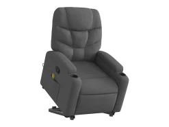 Clearance Poltrona elevatória de massagens tecido cinzento-escuro SHL796155 Cinza antracite