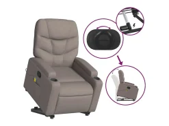 Poltrona| Poltrona elevatória de massagens tecido cinzento-acastanhado SHL11419 Taupe