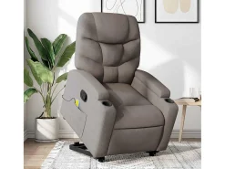 Poltrona| Poltrona elevatória de massagens tecido cinzento-acastanhado SHL11419 Taupe