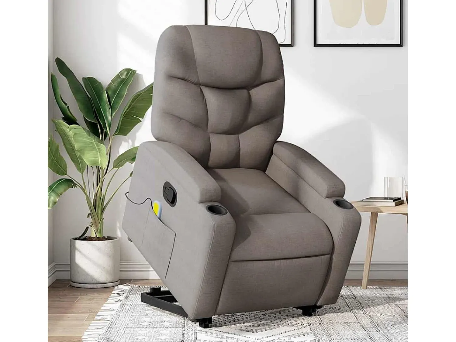 Poltrona| Poltrona elevatória de massagens tecido cinzento-acastanhado SHL11419 Taupe