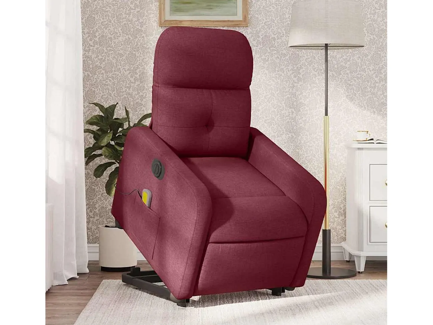 Poltrona| Poltrona elevatória de massagens elétrica tecido tinto SHL734471 Vermelho