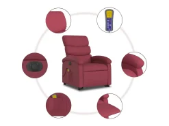 Discount Poltrona elevatória de massagens elétrica tecido tinto SHL159505 Vermelho