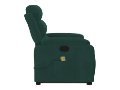 vidaxl Poltrona elevatória de massagens veludo -escuro^ Poltrona