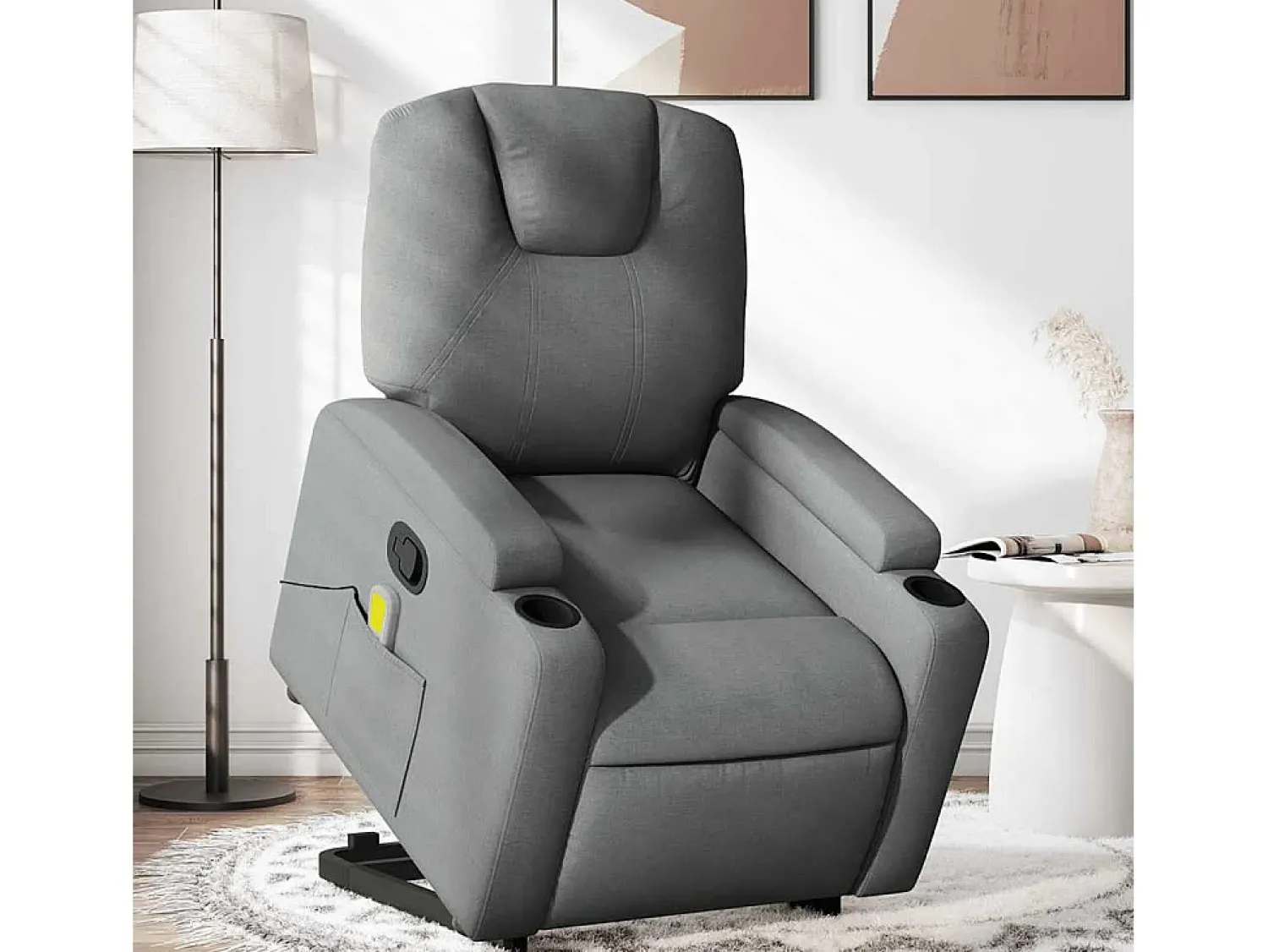Poltrona| Poltrona elevatória de massagens tecido cinzento-escuro SHL195874 Cinza antracite