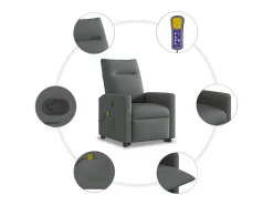 Poltrona| Poltrona elevatória de massagens tecido cinzento-escuro SHL107547 Cinza antracite