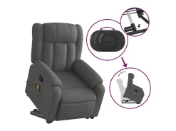 Poltrona| Poltrona elevatória de massagens tecido cinzento-escuro SHL194584 Cinza antracite