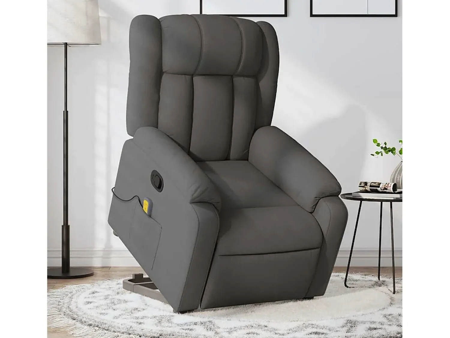 Poltrona| Poltrona elevatória de massagens tecido cinzento-escuro SHL194584 Cinza antracite