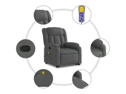 Poltrona| Poltrona elevatória de massagens tecido cinzento-escuro SHL194584 Cinza antracite