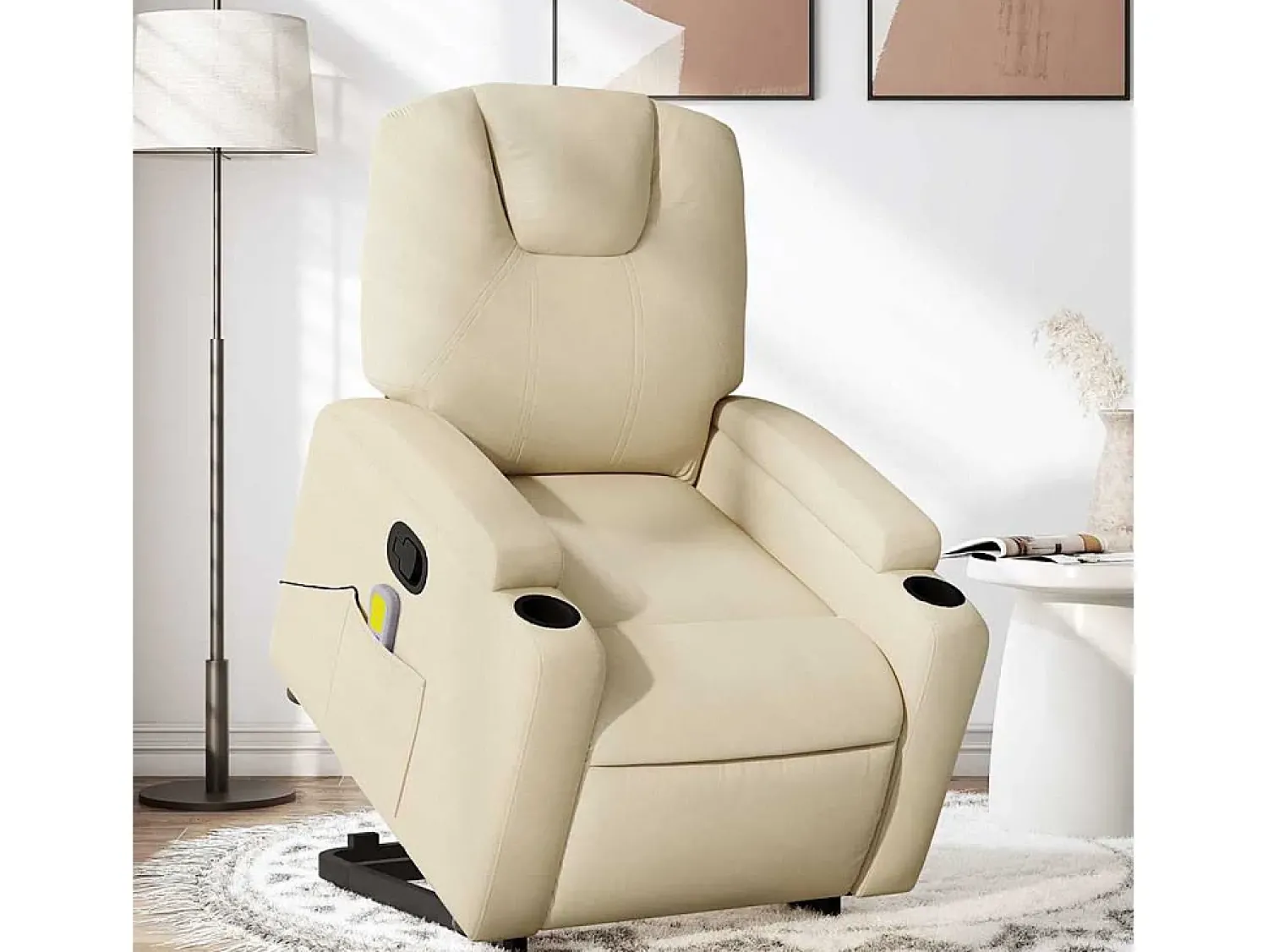 Poltrona* Poltrona elevatória de massagens tecido cor SHL41126 Creme